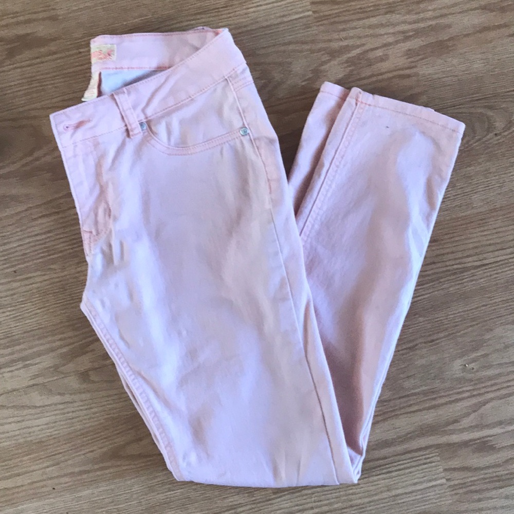 Peach skinny jeans